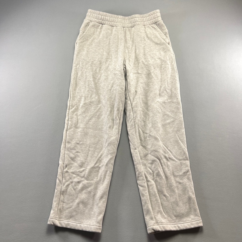 Mondetta Sweatpants Womens Small Beige Fleece Lined Elastic Waist Straight Leg